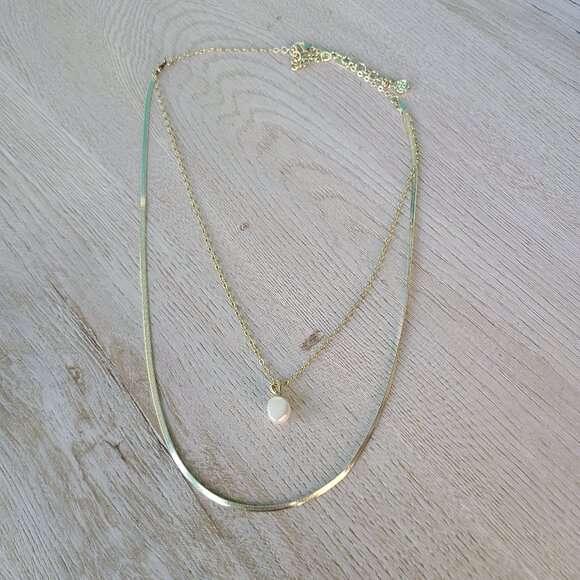 Kendra Scott Lindsay Gold Multi Strand Necklace in White Pearl - Picture 1 of 2